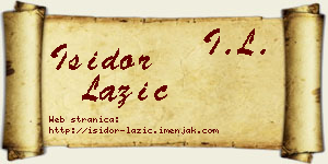 Isidor Lazić vizit kartica